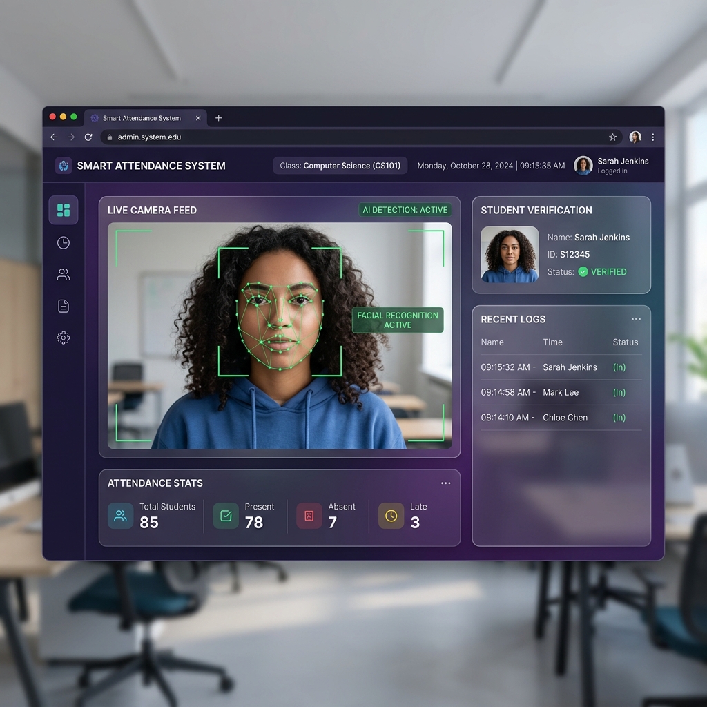 Smart Attendance Facial Recognition Mockup